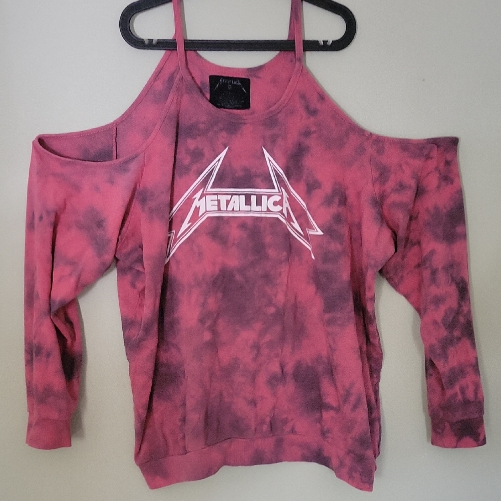 Torrid Pink and Black Cold Shoulder Sweater